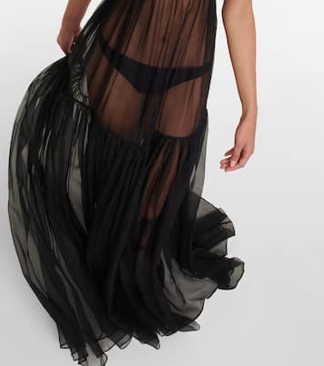 Cutout silk maxi dress | Nensi Dojaka
