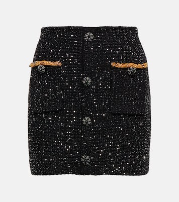 Sequined high-rise bouclé miniskirt | Self-Portrait