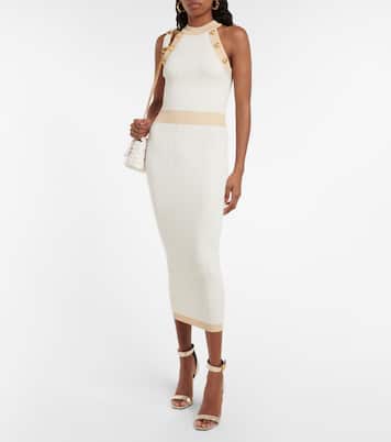 Ribbed-knit midi dress | Balmain
