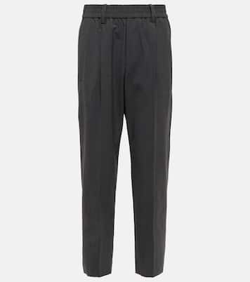 Pantalones tapered en mezcla de lana | Brunello Cucinelli