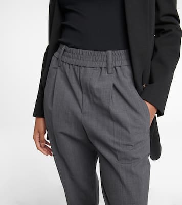 Pantalones tapered en mezcla de lana | Brunello Cucinelli