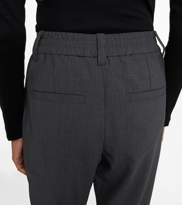 Pantalones tapered en mezcla de lana | Brunello Cucinelli