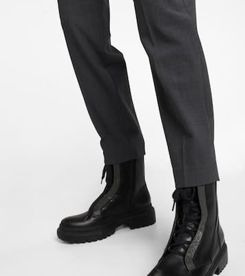 Pantalones tapered en mezcla de lana | Brunello Cucinelli