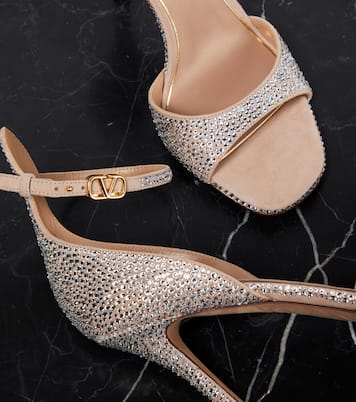 VLogo embellished leather sandals | Valentino Garavani