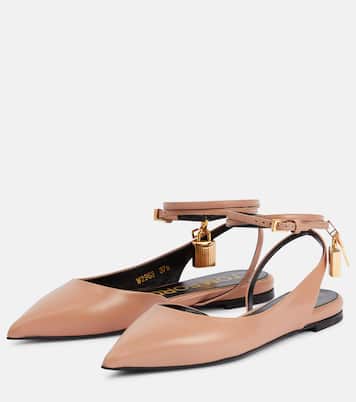 Padlock leather slingback flats | Tom Ford