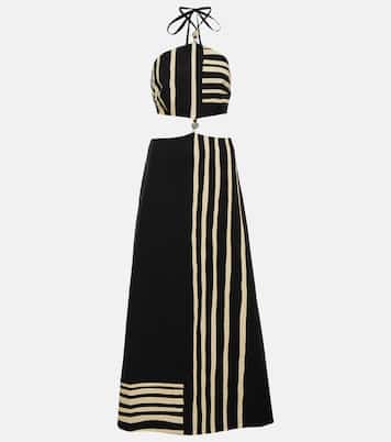 Vestido largo de algodón con abertura | SIR