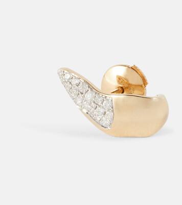Boucle d’oreille unique Requin Bo Nano en or 14 ct et diamants | Rainbow K