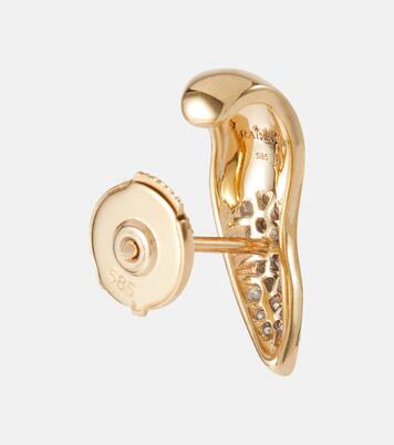 Boucle d’oreille unique Requin Bo Nano en or 14 ct et diamants | Rainbow K
