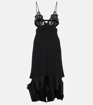 Ruffle-trimmed midi dress | Victoria Beckham