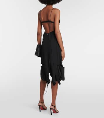 Ruffle-trimmed midi dress | Victoria Beckham