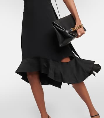 Ruffle-trimmed midi dress | Victoria Beckham