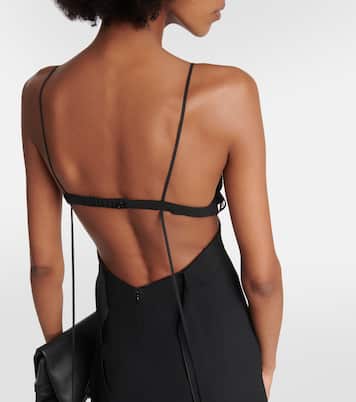 Ruffle-trimmed midi dress | Victoria Beckham