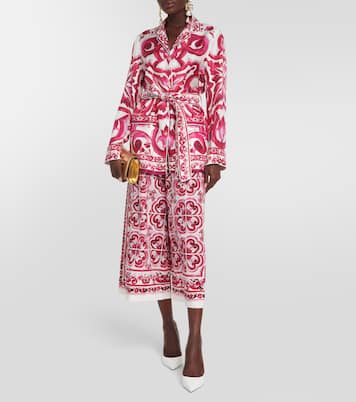 Jupe-culotte imprimée en coton | Dolce&Gabbana
