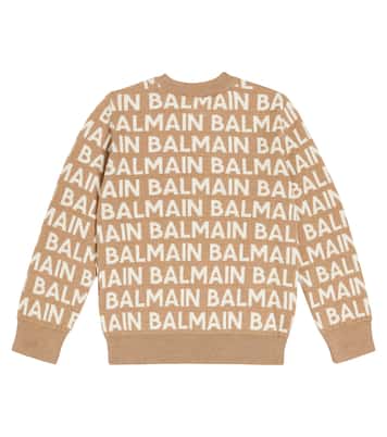 Logo intarsia wool-blend sweater | Balmain Kids