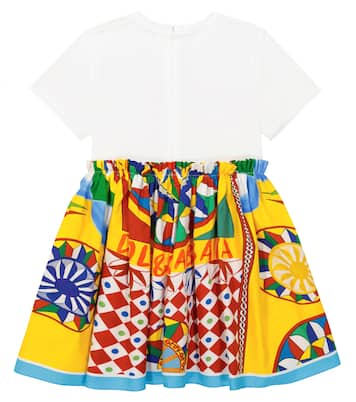 Abito Carretto in popeline e jersey | Dolce&Gabbana Kids