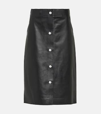 High-Rise-Midirock aus Leder | Victoria Beckham