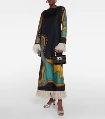 RV Bouquet Mini satin clutch | Roger Vivier