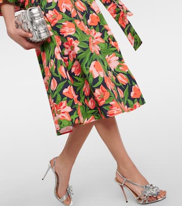 Vestido camisero de mezcla de algodón con lazo | Carolina Herrera