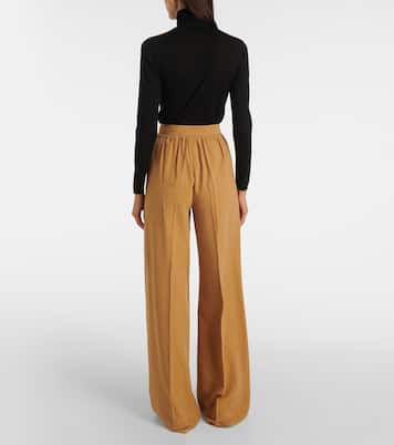 بنطلون بقصة أرجل واسعة من الحرير Grana | Max Mara
