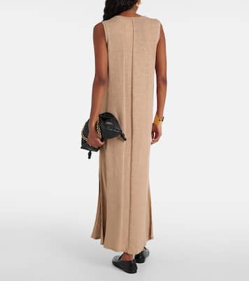 Robe longue en lin et soie mélangés | Joseph