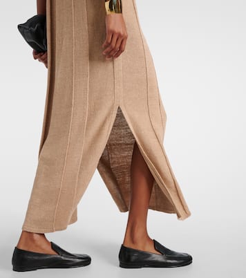 Robe longue en lin et soie mélangés | Joseph