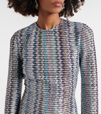 Abito lungo a zig-zag con paillettes | Missoni