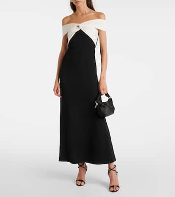 Off-shoulder cady maxi dress | Roland Mouret