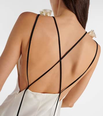 Abito lungo in crêpe di raso | Victoria Beckham