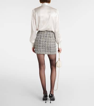 Minifalda de tweed lamé a cuadros | Alessandra Rich