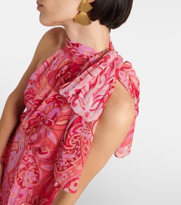 Neena silk chiffon lamé gown  | Rixo