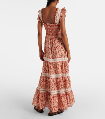 Aubrie floral smocked cotton midi dress | Rixo