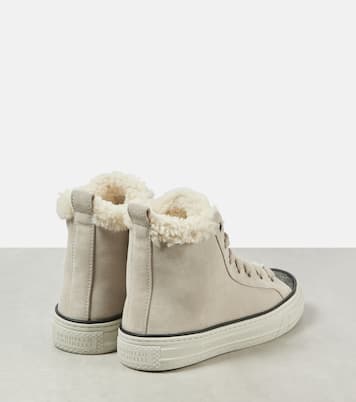 Baskets Monili en daim et shearling | Brunello Cucinelli