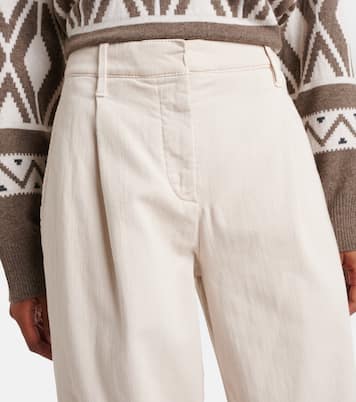Jeans a gamba larga e vita alta | Brunello Cucinelli