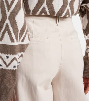 Jeans a gamba larga e vita alta | Brunello Cucinelli