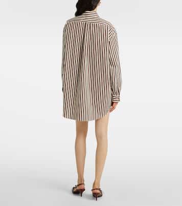 Zip-up striped cotton poplin shirt dress | Miu Miu