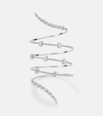 Bracciale rigido Y-Couture in oro bianco 18kt con diamanti | Yeprem