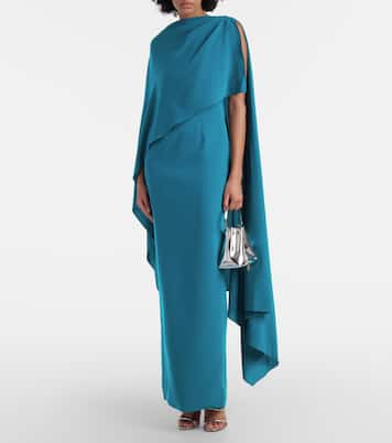 Vestido midi Demetria de crepé con capa | Roksanda