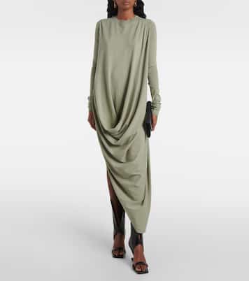 Twisted draped jersey maxi dress | Rick Owens