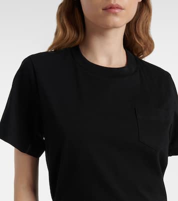 Abito corto in jersey di cotone e organza | Sacai