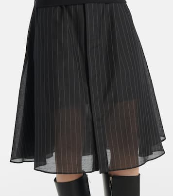 Abito corto in jersey di cotone e organza | Sacai