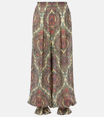 Culottes de georgette de seda con paisley  | Valentino