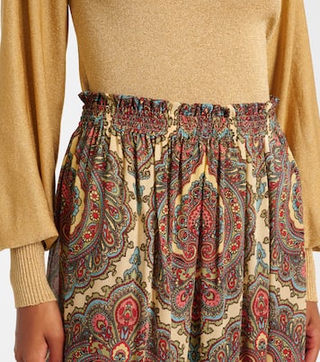 Culottes de georgette de seda con paisley  | Valentino