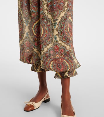 Culottes de georgette de seda con paisley  | Valentino