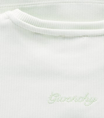 T-shirt in cotone a coste con logo | Givenchy Kids