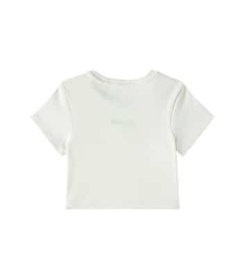 T-shirt in cotone a coste con logo | Givenchy Kids