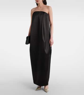 Off-Shoulder-Maxikleid aus Satin | Entire Studios