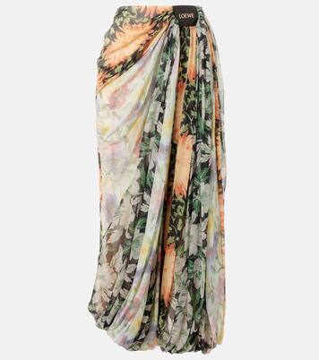 Pantaloni a gamba larga in crépon di seta | Loewe