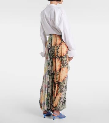 Pantaloni a gamba larga in crépon di seta | Loewe
