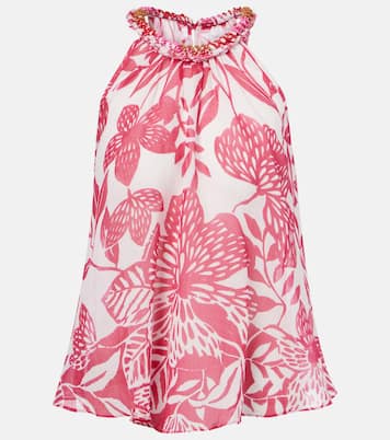 Top Cleo in cotone con perline | Poupette St Barth
