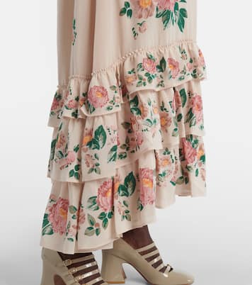 Floral silk crêpe de chine maxi dress | Chloé